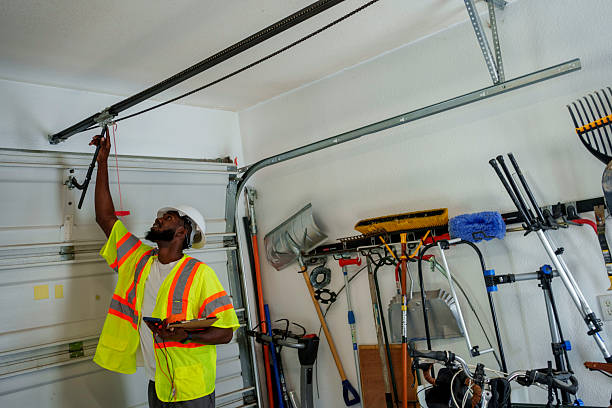 Professional Garage Door Roller Replacement technician working in Columbia Heights, MN